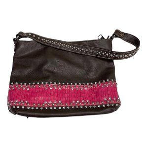 American Bling Purse Brown/Pink Tote Bag/Shoulder Purse